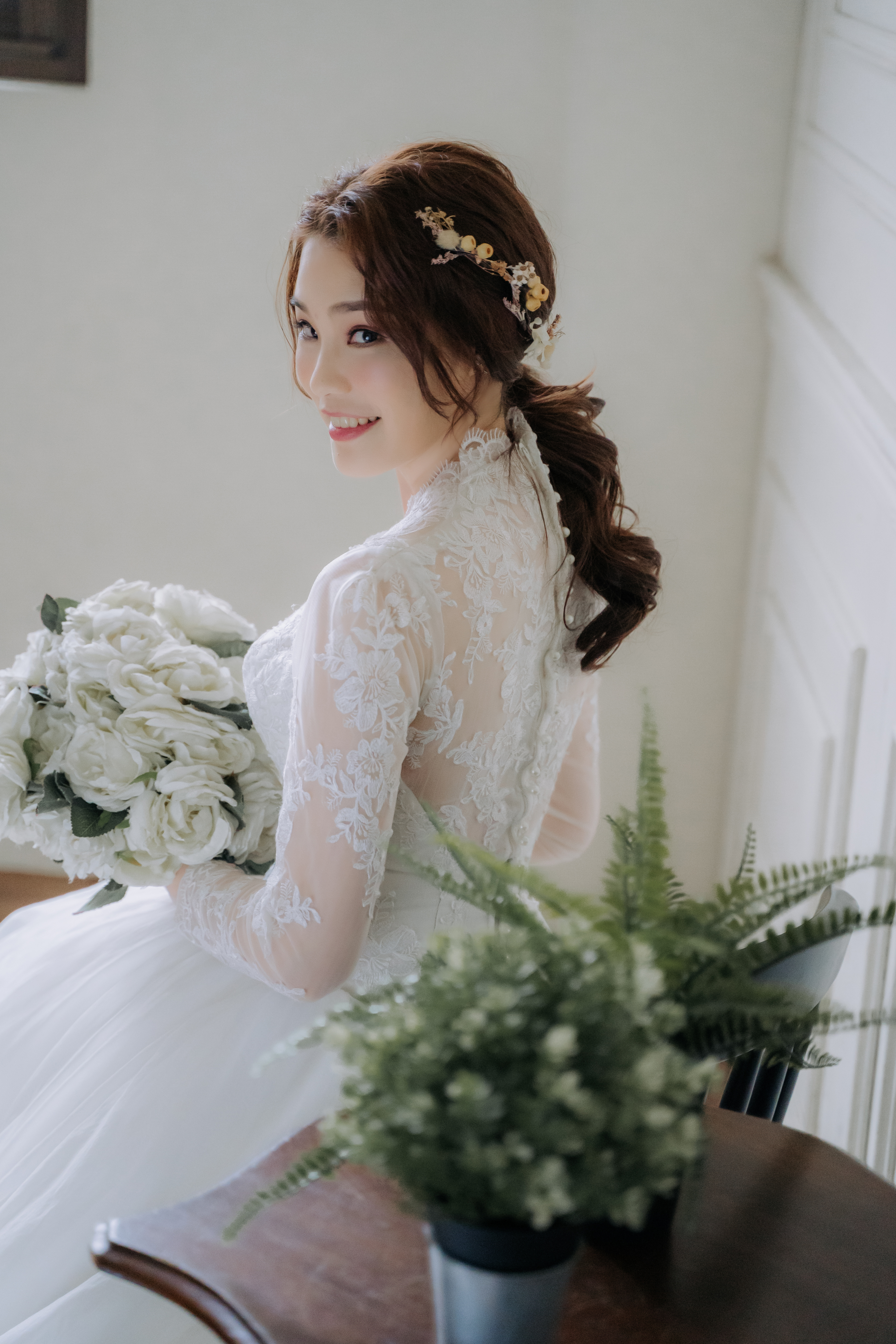 英式風格手工婚紗